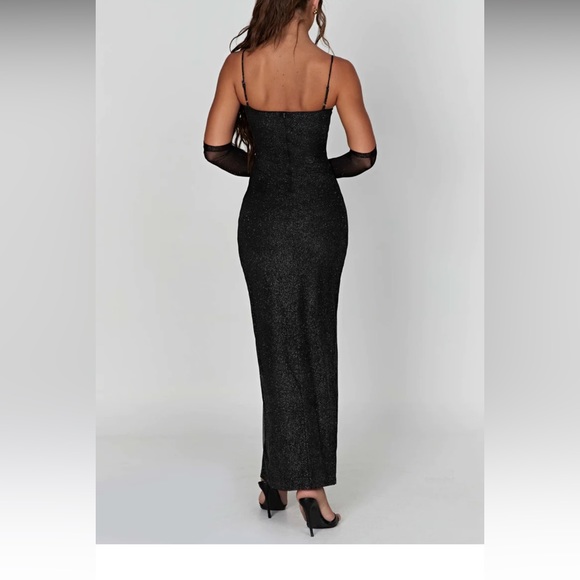 BABYBOO- TRIXIE MAXI DRESS- BLACK SPARKLE - Picture 4 of 4